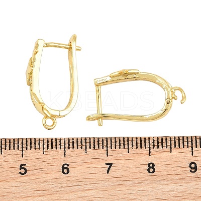 Brass Micro Pave Cubic Zirconia Hoop Earring Findings CU-CBAB5B4-04G-1