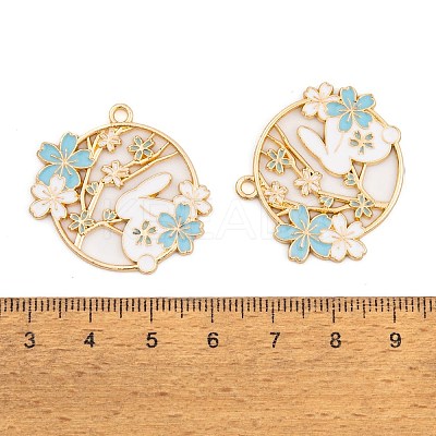 Rack Plating Alloy Enamel Pendants FIND-A040-05B-02G-1