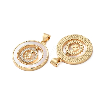 Brass Micro Pave Cubic Zirconia Pendants KK-U070-02E-G-1