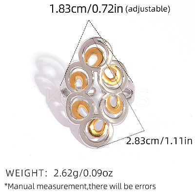 304 Stainless Steel Two Tone Cuff Rings FS-WGD264E-03-1