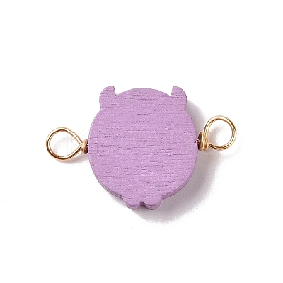 Spray Painted Wood Connector Charms PALLOY-JF01427-07-1