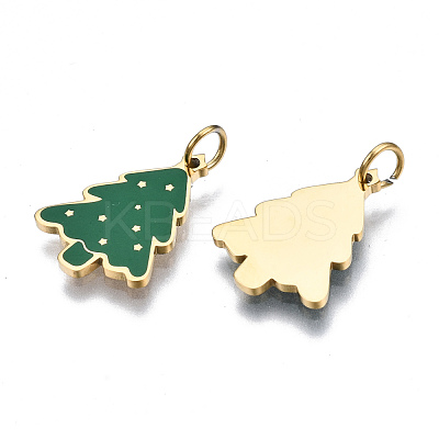 316 Surgical Stainless Steel Enamel Pendants STAS-S116-338G-1