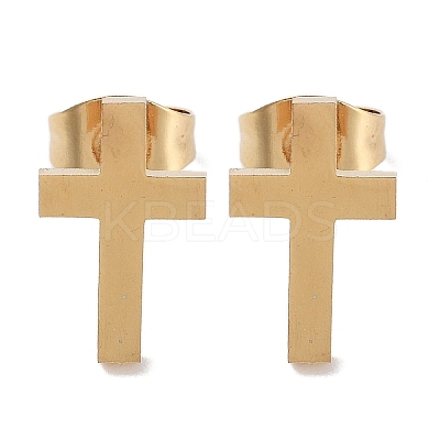 PVD Vacuum Plating 304 Stainless Steel Stud Earrings for Women EJEW-A048-47B-G-1