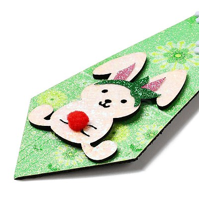 Easter Theme Rabbit Egg Glitter Felt Necktie LS-AJEW-C030-01E-1