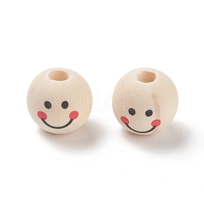 (Defective Closeout Sale: Wood Textured and 
Stain) Natural Wood Printed European Beads WOOD-XCP0001-65-1