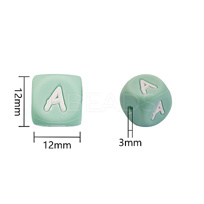 26Pcs 26 Style Silicone Alphabet Beads for Bracelet or Necklace Making SIL-SZ0001-01C-1