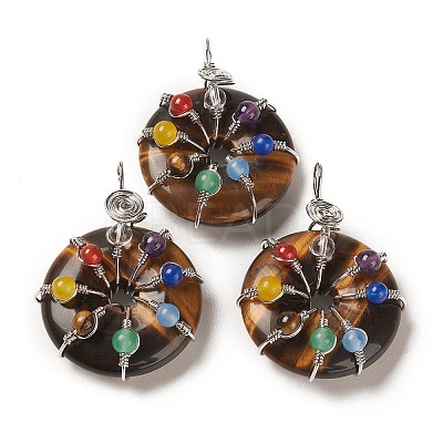 Natural Tiger Eye Pendants G-A031-01P-06-1