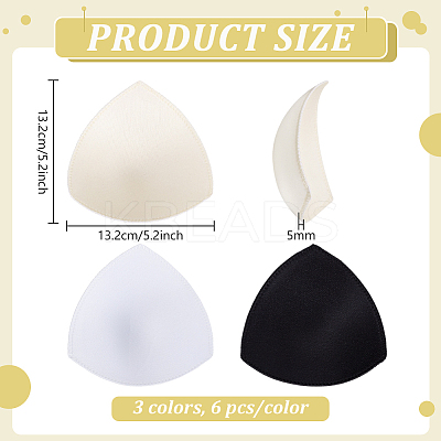 9 Pairs 3 Colors Triangle Sponge Bra Pads Inserts DIY-BC0016-70A-1