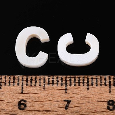 Natural Freshwater Shell Letter Charms BSHE-ZX007-02C-1