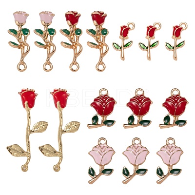 24Pcs 6 Style Alloy Enamel Pendants ENAM-LS0001-67-1