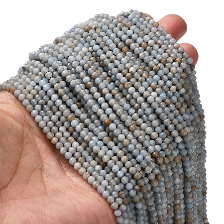 Natural Angelite Beads Strands G-RM2025-30-A-1