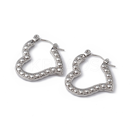 Non-Tarnish 304 Stainless Steel Heart Hoop Earrings for Women EJEW-I284-12P-1