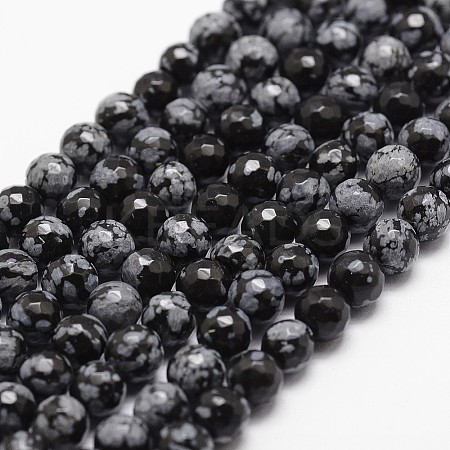 Natural Snowflake Obsidian Beads Strands G-G736-06-4mm-1