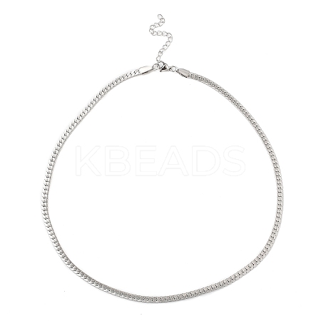 Non-Tarnish 304 Stainless Steel Cuban Link Chain Necklace NJEW-K249-01B-P-1