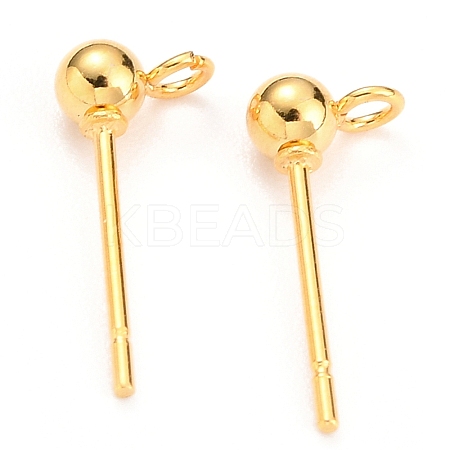 316L Surgical Stainless Steel Round Ball Stud Earring Post STAS-Z035-02G-H-1
