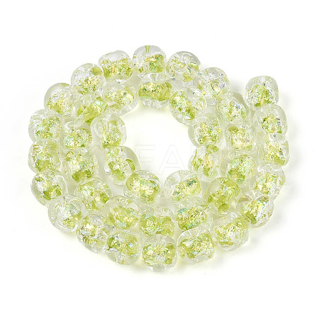 Handmade Foil Lampwork Beads Strands FOIL-T008-04H-1