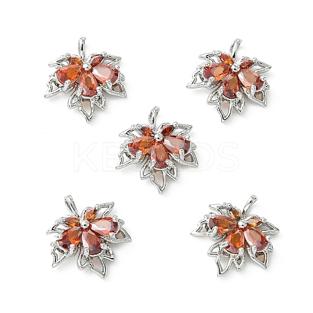SHEGRACE Brass Cubic Zirconia Charms XGRQ3P644-614P-1