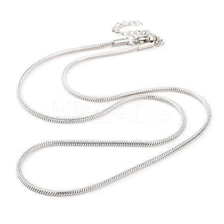 201 Stainless Steel Round Snake Chain Necklaces for Women LS-NJEW-G140-06D-P-1-1