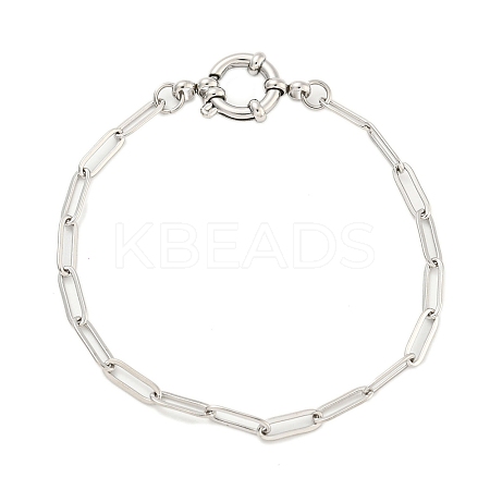 Tarnish Resistant 304 Stainless Steel Paperclip Chain Bracelets for Women BJEW-Q344-03P-1