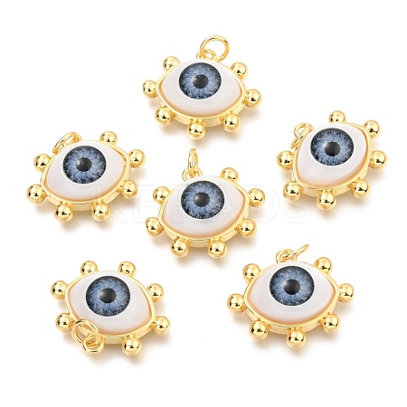 Brass Acrylic Pendants ZIRC-J024-01G-05-1