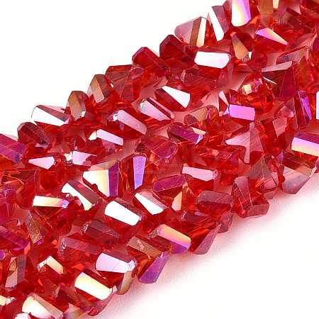 Electroplate Transparent Glass Beads Strands GLAA-N021-4mm-08-1