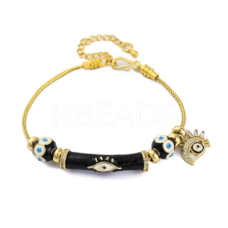Brass European Bracelets BJEW-C080-02G-01-1
