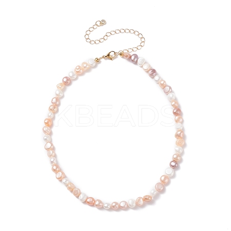 Vintage Natural Pearl Beaded Necklace for Women NJEW-JN03787-01-1