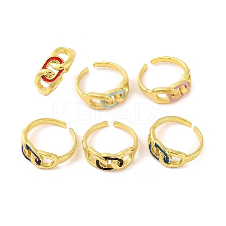 Brass Open Cuff Rings RJEW-U009-21G-1