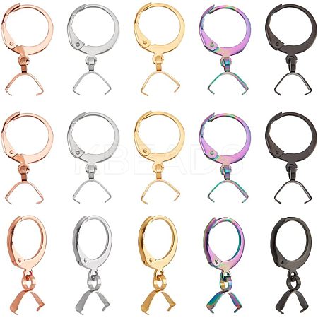 45Pcs 5 Colors 304 Stainless Steel Leverback Earring Finding STAS-NB0001-74-1