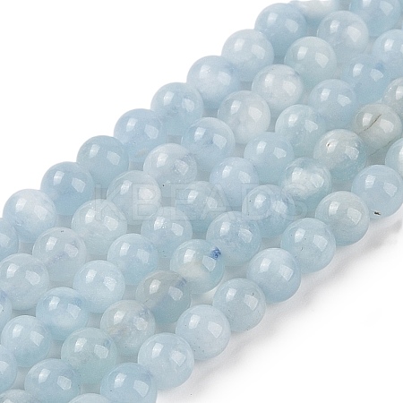 Natural Aquamarine Beads Strands G-P342-10-6mm-A-01-1