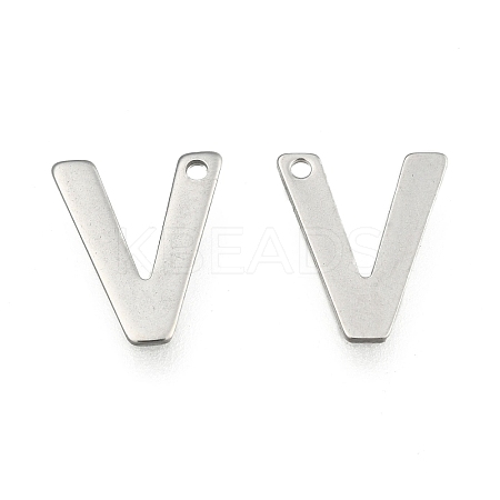 Tarnish Resistant 304 Stainless Steel Letter Charms LS-STAS-O072-V-1