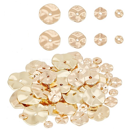 48pcs 4 styles Brass Spacer Beads KK-PH0005-79-1