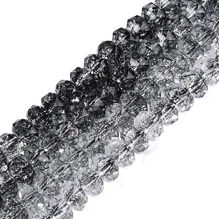 Crackle Transparent Glass Beads Strands GLAA-N068-03A-01-1