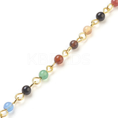 Handmade Natural Agate Beaded Chains X-AJEW-JB00448-02-1