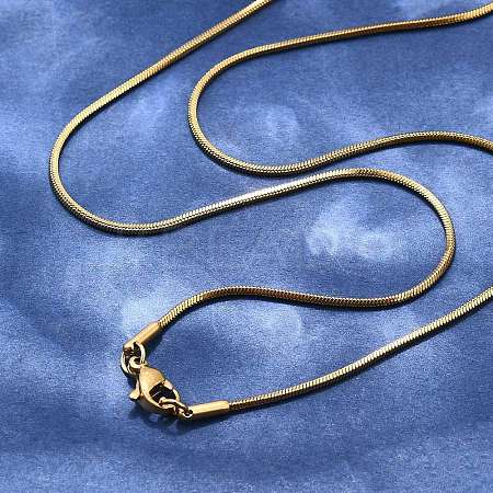 304 Stainless Steel Snake Chain Necklace Making STAS-P045-18G-1