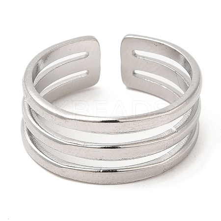 Non-Tarnish 304 Stainless Steel Open Cuff Rings RJEW-K245-84P-1