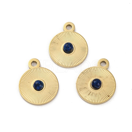 Real 14K Gold Plated Natural Sodalite Pendants STAS-R005-05G-02-1