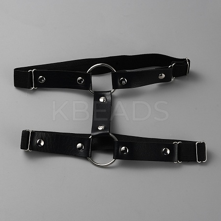 Imitation Leather with Alloy Garter Leg Ring AJEW-WH0513-67A-1