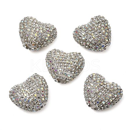 Sparkling Acrylic Heart Beads with Rhinestone Embellishment LS-OACR-NH0001-02B-07-1