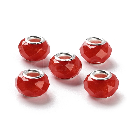 Pearlized Resin European Beads RESI-M001-01D-1