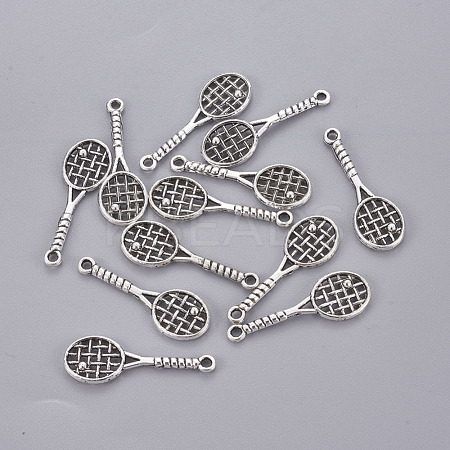 Tibetan Style Alloy Tennis Racket Pendants TIBEP-1020-AS-LF-1