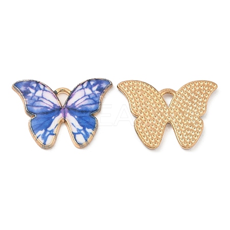Light Gold Tone Alloy Enamel Pendants ENAM-M059-05KCG-03-1