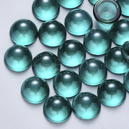 Transparent Spray Painted Glass Cabochons GLAA-S190-013C-G04-1