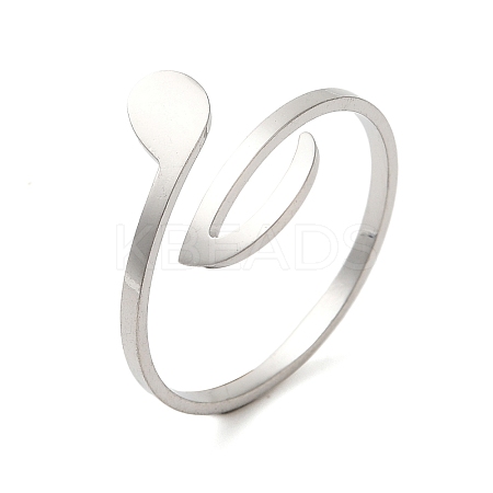 Non-Tarnish 304 Stainless Steel Open Cuff Rings for Women RJEW-N048-05P-1
