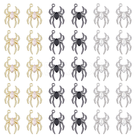 30Pcs 3 Colors Glass Spider Pendant FIND-DC0004-13-1