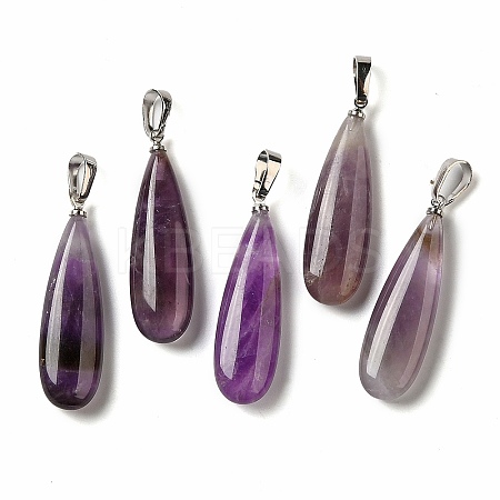 Natural Amethyst Pendants G-Q192-07P-03-1