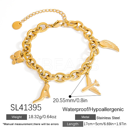 304 Stainless Steel Charm Bracelets FS-WG2DFC3-02-1