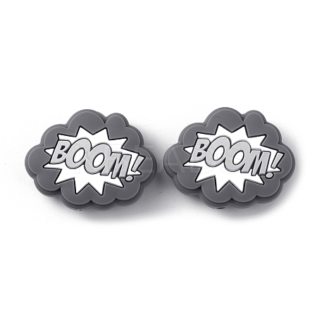 Cloud with Word Boom Food Grade Eco-Friendly Silicone Beads SIL-WH0014-22D-1