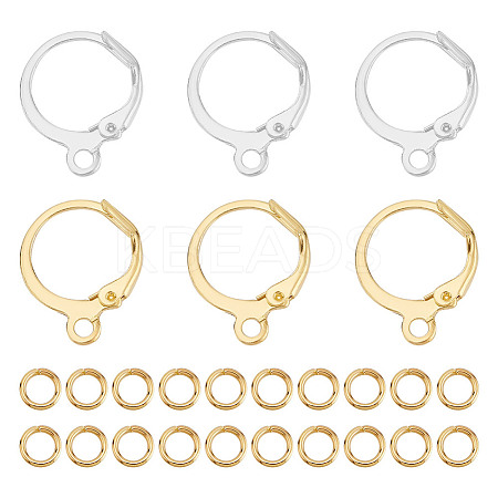 200Pcs 2 Colors Brass Leverback Earring Findings FIND-AR0004-93-1