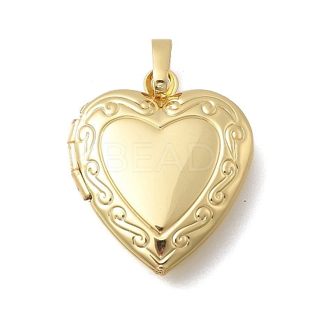 Valentine's Day Brass Heart Locket Pendants KK-D431-035E-G-1